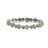 6.92 Cts. 18K White Gold Heart and Round Diamond Bracelet